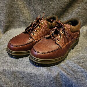 Men's 8.5 W Timberland Pro 24/7 Comfort Brown Leather Steel Toe Work Shoes